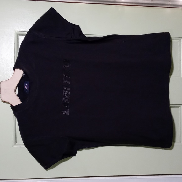 Women's The Limited black spandex Lycra embossed t-shirt 👕 Medium - Picture 1 of 7